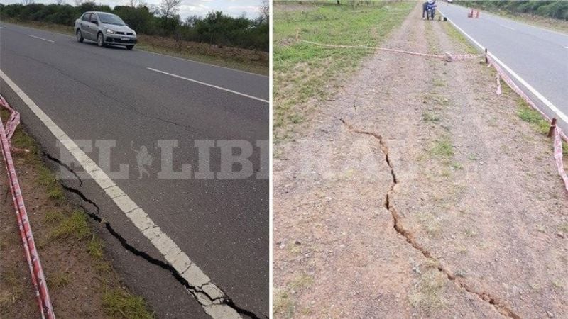 Preocupación por enorme grieta en una ruta santiagueña