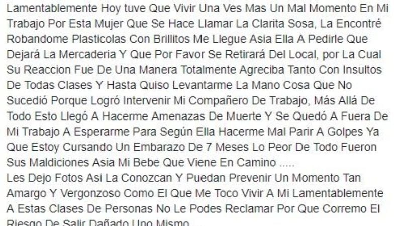 Escrachan a “mechera” por amenazar de muerte a empleada embarazada