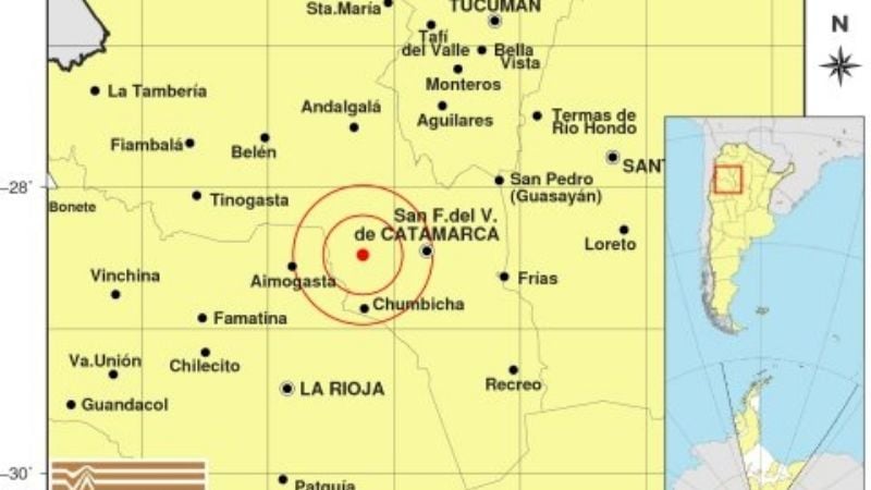 Temblor cerca de Chumbicha