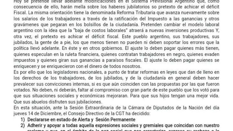 En Catamarca, la CGT adhiere al paro nacional