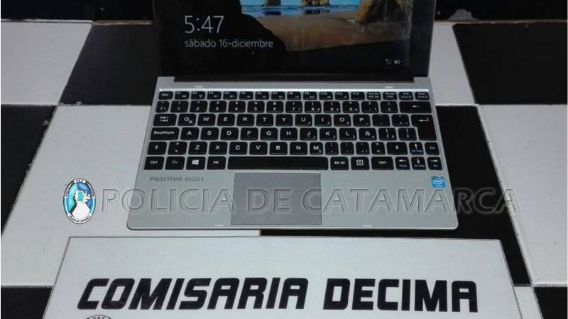 Aprehenden a un joven y recuperan una notebook robada