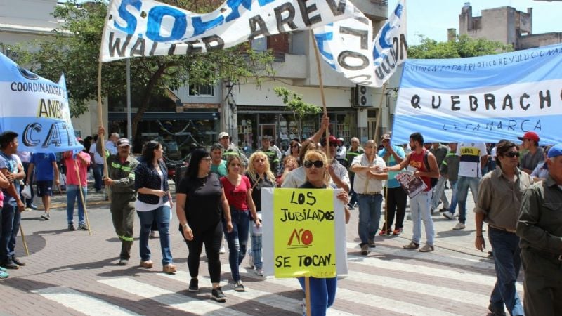 Protesta en Catamarca en contra de la reforma previsional