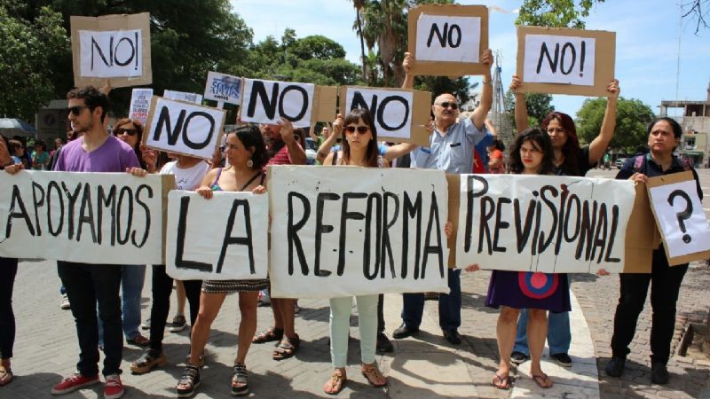 Protesta en Catamarca en contra de la reforma previsional