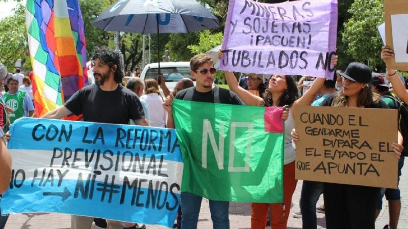 Protesta en Catamarca en contra de la reforma previsional