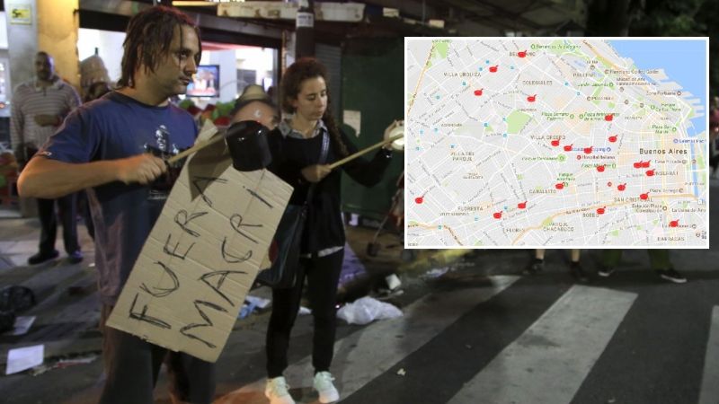 Hubo más de 60 cacerolazos simultáneos contra la reforma