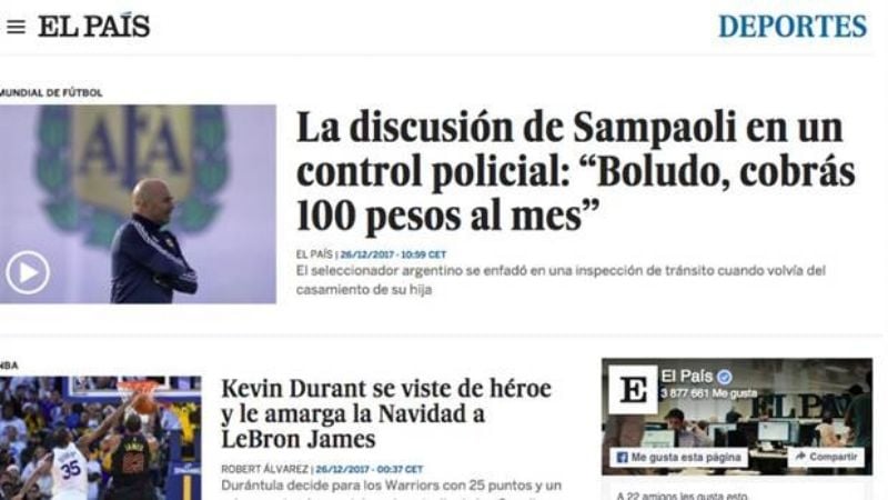 Sampaoli quiso evitar un control e insultó a un policía