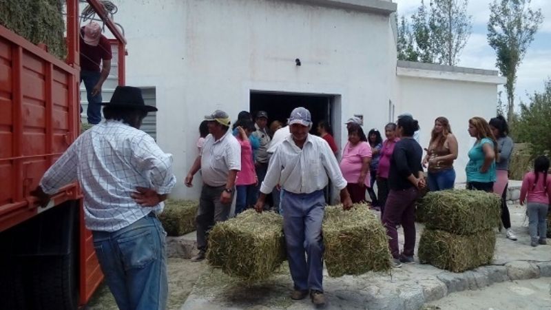 Producción asistió a pobladores afectados por el granizo