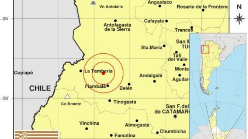 Leve temblor cerca de Fiambalá
