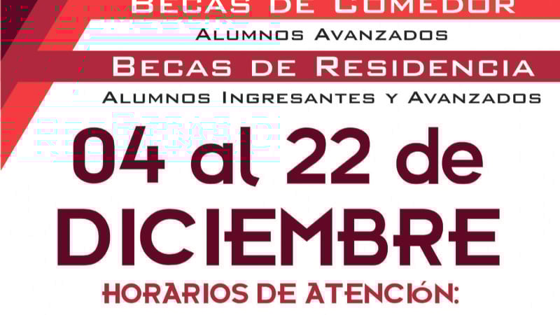 Inscripciones para las becas de Comedor y Residencia de la UNCA