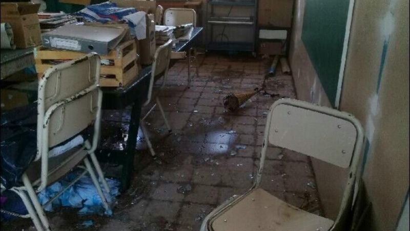 Así quedó la Escuela N°279 de La Guardia tras el temporal