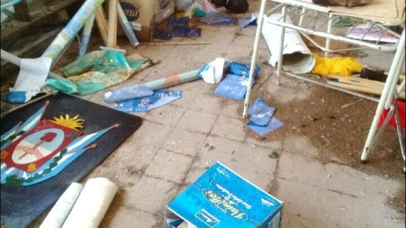 Así quedó la Escuela N°279 de La Guardia tras el temporal