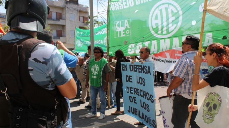 Protesta de trabajadores en contra de la reforma laboral