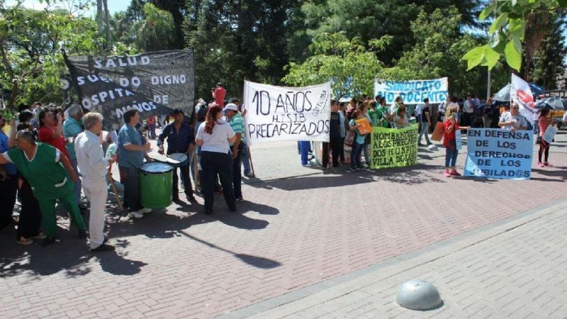 Protesta de trabajadores en contra de la reforma laboral