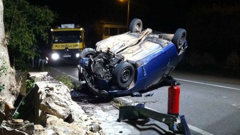 Volcó un auto en el Sur de la Capital