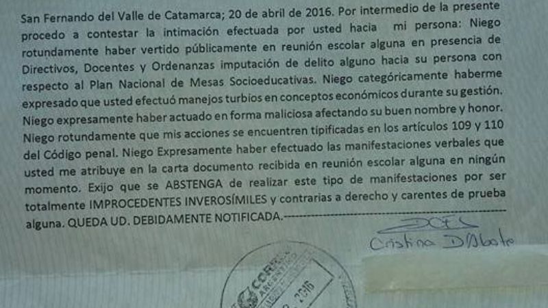 “Le pido que deje los agravios, las bajezas y las diferencias personales”