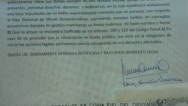 “Le pido que deje los agravios, las bajezas y las diferencias personales”