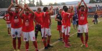 FESTEJO FINAL de los jugadores de Independiente.