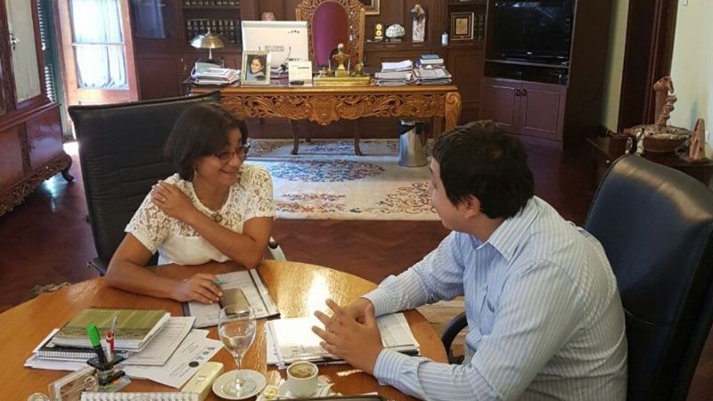 Nóblega habló con Corpacci de obras