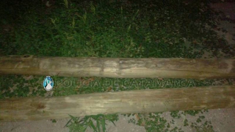 Recuperan postes del tendido eléctrico robados