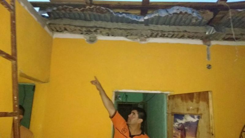 Voló el techo de una vivienda en San Antonio