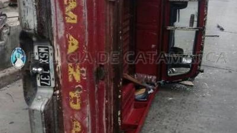 Choque y vuelco en la Capital