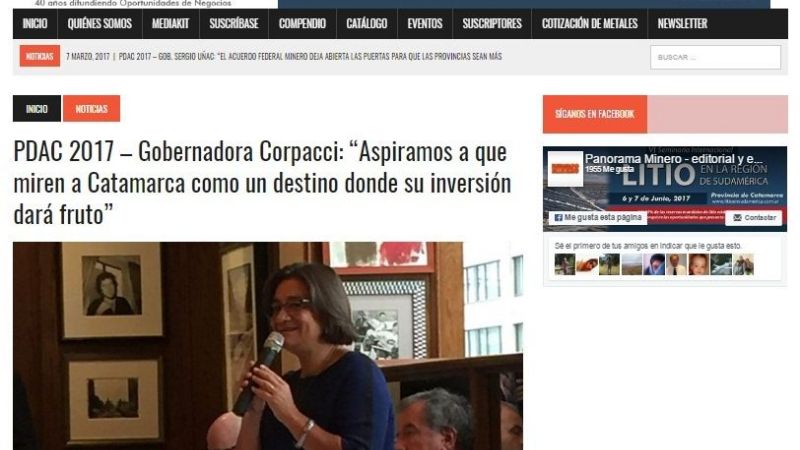 Prensa especializada en minería destacó ahora a Corpacci