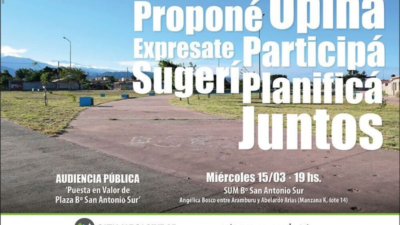 Audiencia Pública para la puesta en valor de la plaza de San Antonio Sur