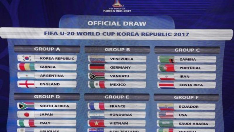 Argentina con Corea, Guinea e Inglaterra en el Mundial Sub 20