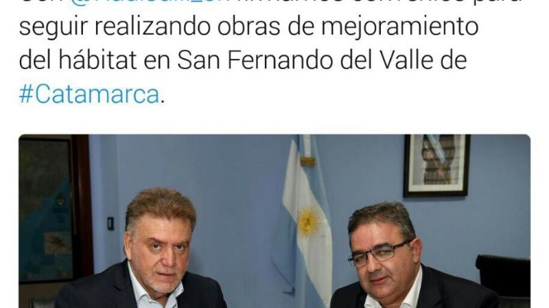 Convenio con Nación para el mejoramiento de barrios