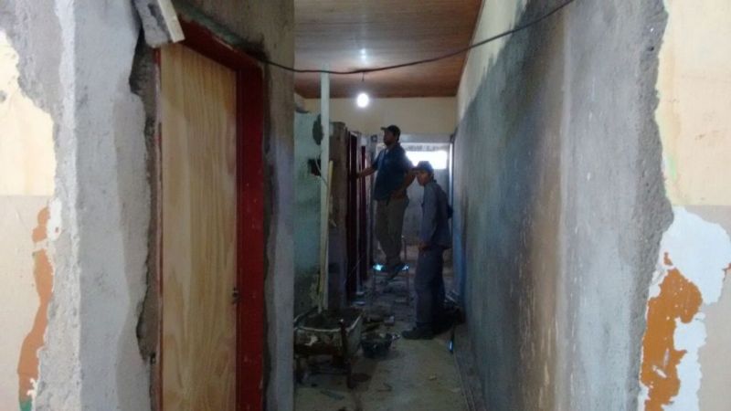 Desde diciembre trabajan en la refacción total de la Escuela 197 de Recreo