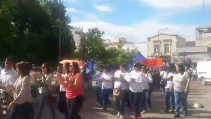 Alta adhesión al paro nacional docente