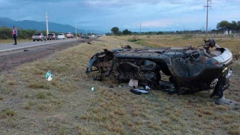 Violento choque y vuelco en la ruta 38