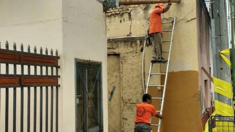 Se derrumbó parte de una vivienda