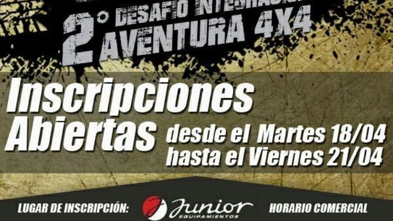 Inscriben para el 2do. Desafío 4x4 en La Puerta