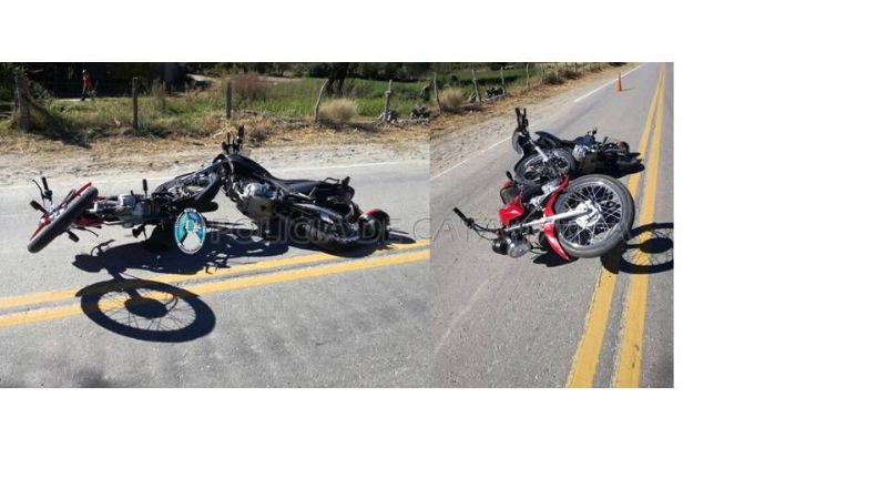 Chocaron dos motos en la Ruta N°40