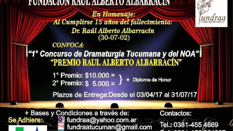 Convocan a concurso de Dramaturgia del NOA
