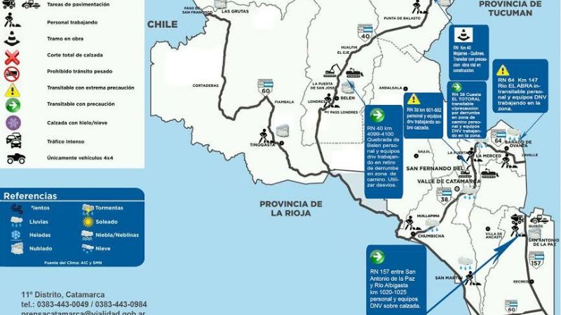 Ruta 64: Intransitable a la altura del puente sobre el Río El Abra