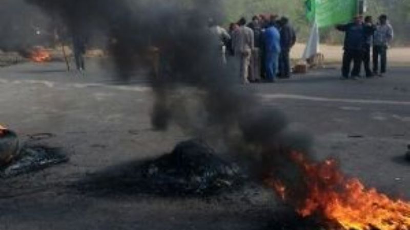 Protesta de municipales de Valle Viejo