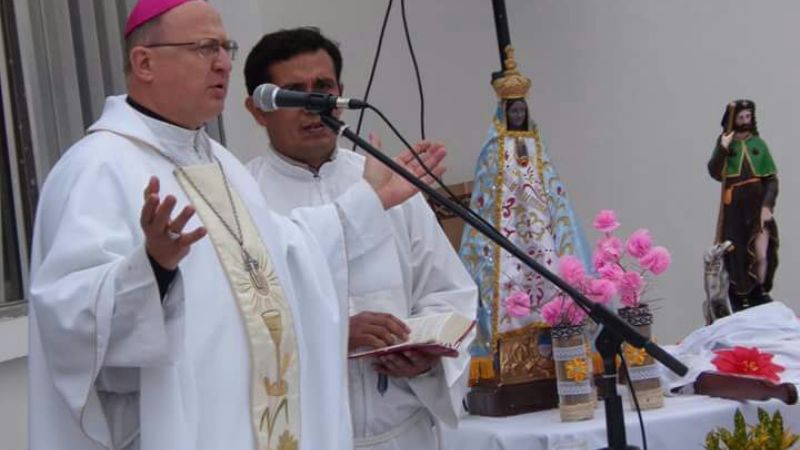 Con el Obispo Urbanc homenajearon a la Virgen de Fátima