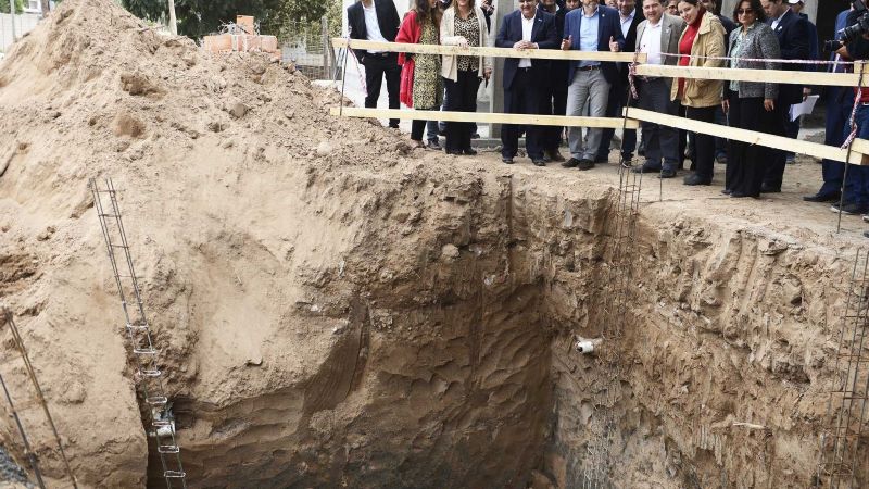 Lucía y Jalil recorrieron obras con Frigerio