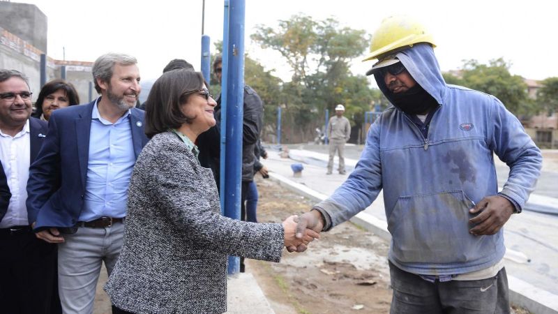 Lucía y Jalil recorrieron obras con Frigerio