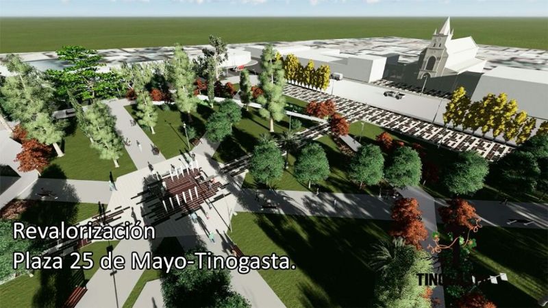 Presentaron la remodelación de la plaza en Tinogasta
