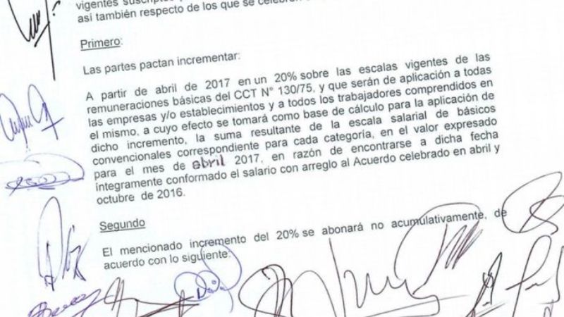 Paritarias 2017: Aumento promedio del 20,9%