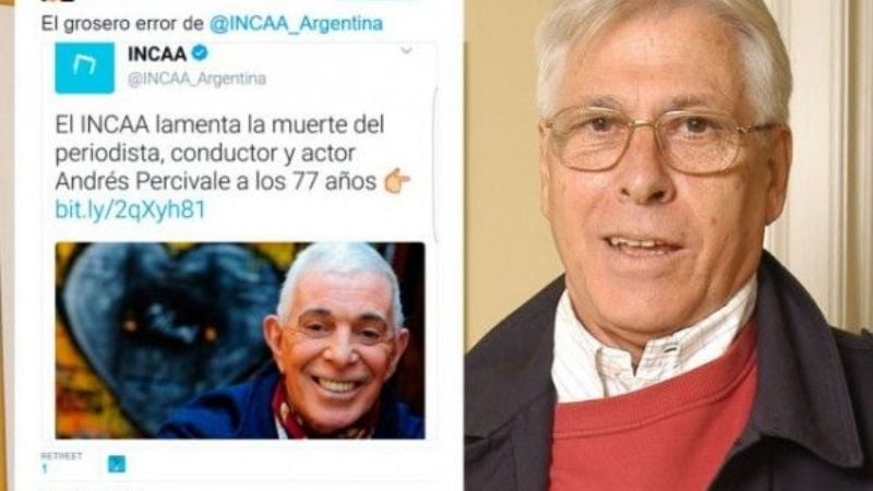 Bochorno de película confundieron a Andrés Percivale con Perciavalle