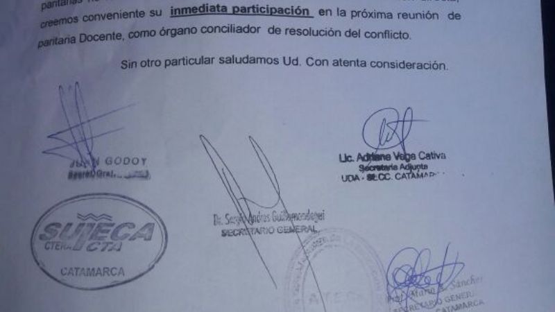 Gremios docentes piden que intervenga el Ministro de Gobierno