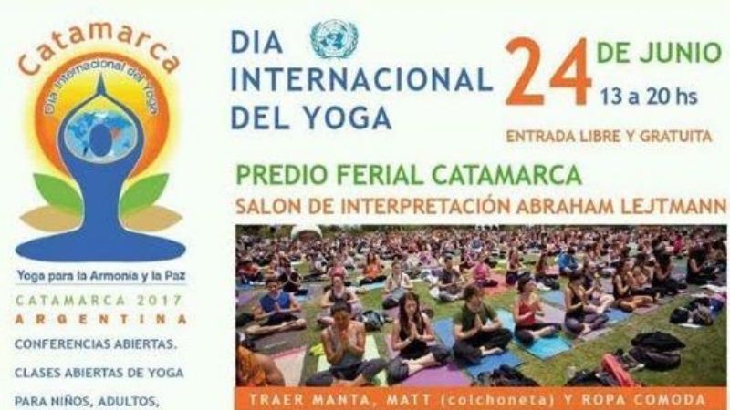 El  Día Internacional del Yoga se celebrará Catamarca