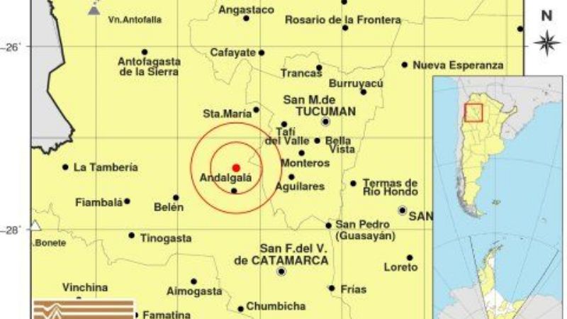 Fuerte temblor se registró cerca de Andalgalá