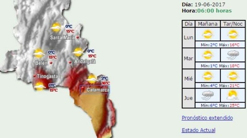 Temperaturas bajo 0 en casi toda la provincia