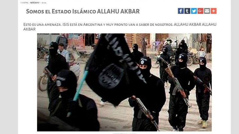 "ISIS está en Argentina y muy pronto van a saber de nosotros"