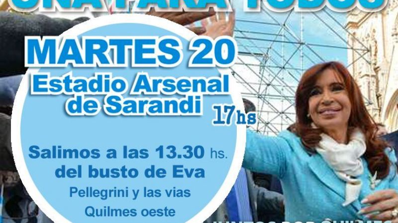 CFK lanza Unidad Ciudadana en un acto en Sarandí